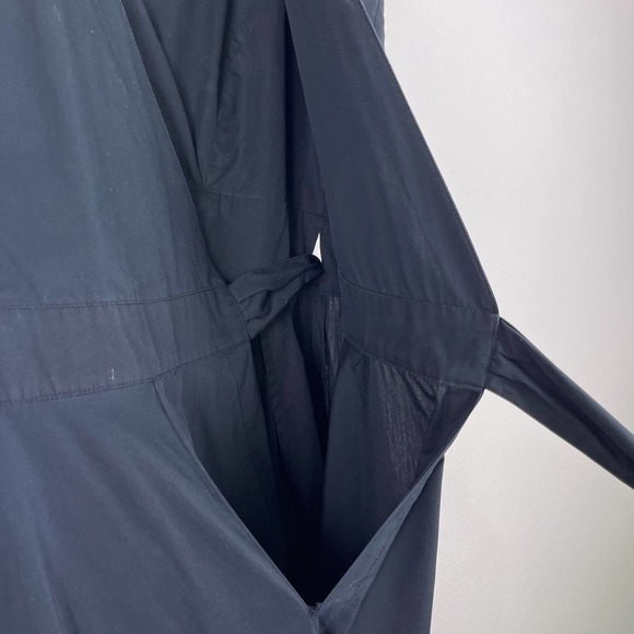 Escada Black Pleated Sleeveless Wrap Knee Length Cotton Dress Women's 32 US 2 - Picture 6 of 15